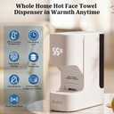 Hot Face Towel Heater Machine, Towel Warmer, 55C Constant Temperature, 20 Compressed Towels, Smart Voice Alerts, Auto Heating & Dispensing, White