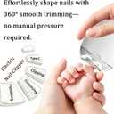 2 x Electric Nail Clipper, Portable 3 in 1 Electric Nail Clippers with LED Light & 3 Speeds, 360° Silent Auto Fingernail Cutter