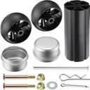 4 Pack Deck Gauge Wheels Kit with Bolts and Nuts and Deck Roller and Rod Set and Grease Cap Compatible with Husqvarna Lawn Mower 532174873 532176066 176066 595281301