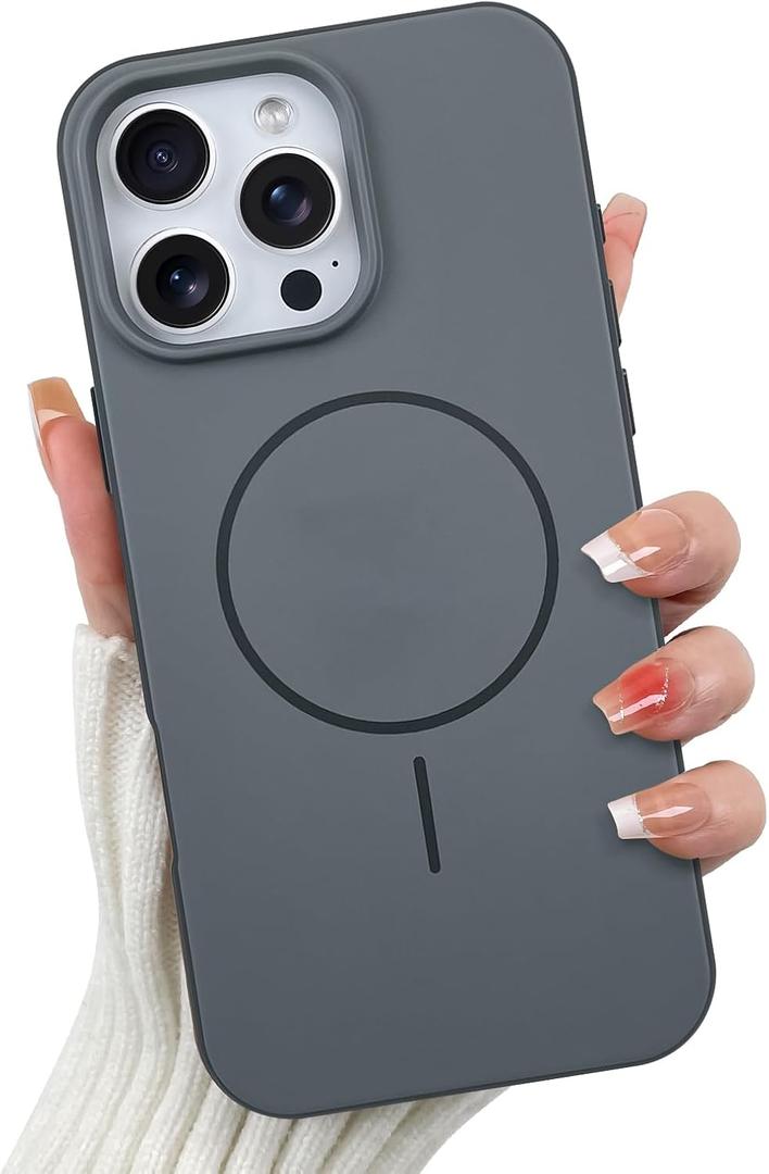 OOK Magnetic for iPhone 16 Pro Max Case, Compatible with MagSafe Silicone Camera Lens Protection Shockproof Protective Slim Phone Case for 6.9inch, Black