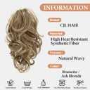 CJL HAIR Claw Clip Short Ponytail Hair Extensions DIY Bendable Metals Messy Bun Hair Piece for Wonen Wavy Curly Synthetic Fake Hairpieces Brunette/Ash Blonde