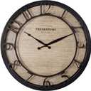 Presentime & Co 13" Farmhouse Series Wall Clock, Quartz Movement, Shiplap Style,Raised 3D Arabic Numeral, Oil Rubbed Bronze