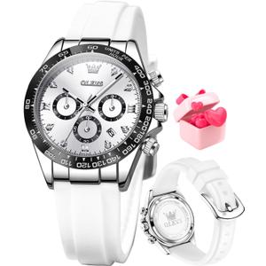 OLEVS Women Watch Fashion Rose Gold Diamond Analog Quartz Female Watches for Women Luxury Dress Ladies Stainless Steel Luminous Waterproof Date Wristwatches (5618-silver)