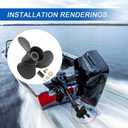 48-77344A45 Outboard Boat Propeller 13 1/4 x17 Pitch Replacement for Mercury 60 75 90 100 115 hp, 15 Spline Tooth, RH, 13.25 x 17P
