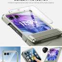 Vizvera for Motorola Razr+(Plus) 2025 Case with Hinge Cover,Built-in Screen Protector Shockproof All-Inclusive Smartphone Cover Wireless Charging for Motorola Razr+(Plus) 2025(Natural Titanium)