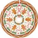 Gingerbread Man Christmas Tree Skirt Xmas Tree Mat Halloween Thanksgiving Christmas Tree Ornaments Decorations Holiday Party Indoor Outdoor 30"
