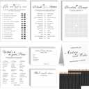 Bridal Shower Games-Heavy Cardstock,5 Fun Activities for 32 Guests, Includes Bingo,He Said She Said, Would She Rather,Whats in Your Purse,Advice and Wishes for The Mr and Mrs(Minimalist)