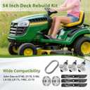 54" Mower Deck Rebuild Kit Compatible with John Dee-re G110 D170 E180 LA150 LA175 190C S180, 3 Spindle GY20454, 3 Blade GX21380, 2 Pulley GY22082, 1 Belt GX21395
