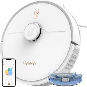 Verefa Self Emptying Robot Vacuum and Mop Combo, 5000Pa Suction, 70-Day Capacity, 260min Runtime, Lidar Navigation, Wi-Fi/App/Alexa Control, Robotic Vacuum Cleaner for Hard Floors, Carpets, Pet Hair