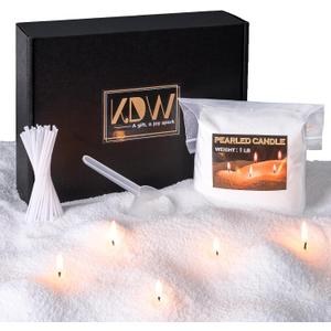 Candle Sand 4LB Sand Candles with Wicks Candle Making Kit Refillable Candle Wax Pearled Candles Sands and Wicks(50) Candles Refill Kit for Weddings, Dating, Halloween, Christmas