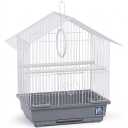Prevue Pet Parakeet Manor Bird Cage with Handle - Versatile Carrier for Home or Travel, Small Bird Accessories, Easy Storage, Ideal for Canaries, Budgies, Finches, Parakeets, and More - Grey