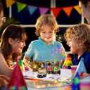 CANREVEL Birthday Cards 3D PopUp Blowable LED Light Candle Cake Music Happy Birthday Card Postcards Greeting Cards Gifts Ideas for Women, Men - Black Gold (06-black gold party-Flat)