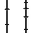 Maxdot Black Metal Pillar Candle Holder 36" 29" Tall Decorative Taper Candle Stand Set of 2 Floor Candlestick Holder Large Metal Black for Christmas Halloween Living Room