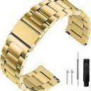 Stainless Steel Watch Band Quick Release Premium Brushed Matte Metal Watch Strap Bracelet 16mm 18mm 20mm 22mm 24mm Universal Stainless Steel Smartwatch Replacement Band Strap Men Women