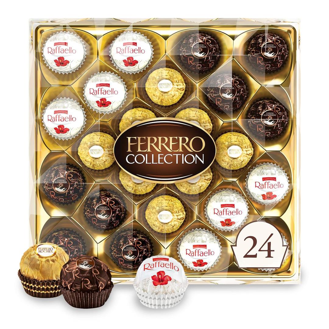 Ferrero Collection, Premium Assorted, Hazelnut, Dark Chocolate and Coconut, 24 Count Treats, 6.1 oz (EXP 05/28/25)