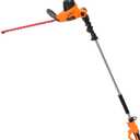 GARCARE Electric Hedge Trimmer Corded with Extension Pole 18 Inch Dual-Action Laser Blade Bush Trimmer 600W, 4.8 Amp Garden Trimmers