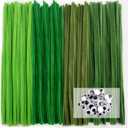 TOAOB 400pcs Pipe Cleaners Crafts Supplies Set Includes Green Series Chenille Stems 6mm x 12 Inch Thick and Wiggle Googly Eyes for Making Crafts Decoration Flowers Animals