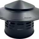 4" Black Round Chimney Cap with Cone Top Stainless Steel Fireplace Chimney Cover Rain Caps for Outside