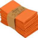 Ruvanti Cloth Napkins Set of 12, 18x18 Inches Napkins Cloth Washable, Soft, Durable, Absorbent, Cotton Blend. Table Dinner Napkins Cloth for Thanksgiving, Halloween Dinners Parties - Orange/Fall