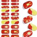 3 x JMEOWIO Gel Nail Stickers Christmas Snowflake Glitter Red Semi Cured Gel Nail Strips Wraps UV/LED Nails Art Design Decoration Accessories