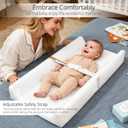 Waterproof Baby Changing Pad, Non-Slip Wipeable Diaper Changing Mat with Safety Strap 32x16 Inch Infant Diaper Change Pad Suitable for Dresser & Table