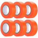 6 Pack Orange Flagging Tape, Non-Adhesive Plastic Ribbon Neon Marking Roll,1inch*600ft, Marking Tape for Tree Marking, Hunting, Boundaries Hazardous Areas,Trail Marking, Workplace Use