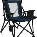 Camping Chair Portable Folding Lawn Chair Comfortable Hard Arm Sturdy for Family Camp, Outdoor, Sports, Beach, Travel, Support 400 lbs, Black&Blue, Hard Arm Chair 1P