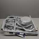 Drive Medical 11148-1 Folding Steel Bedside Commode Chair, Portable Toilet, Supports Individuals Weighing Up To 350 Lbs, with 7.5 Qt. Bucket and 13.5 Inch Seat, Grey