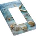 Decorative Art Light Switch Covers Shells and Starfish 1 Gang Rocker Outlet Decorative Switch plate Faceplate GFCI Light Switch Covers for Home Decor (1-Gang Rocker /5 x 3 IN)