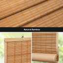 LazBlinds Blackout Bamboo Roller Shades, 20" x 48", Squirrel