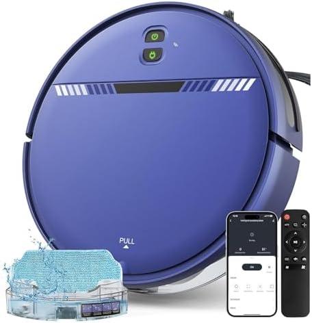 XIEBro Life Robot Vacuum and Mop Combo, 2 in 1 Vacuum Robot with WiFi/App/Voice, Schedule, Water Tank and Dustbin, Self-Charging, Slim, Ideal for Hard Floor, Pet Hair, Carpet