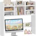 37 Inch White Desk Hutch Dorm Top Only with Felt Board for College