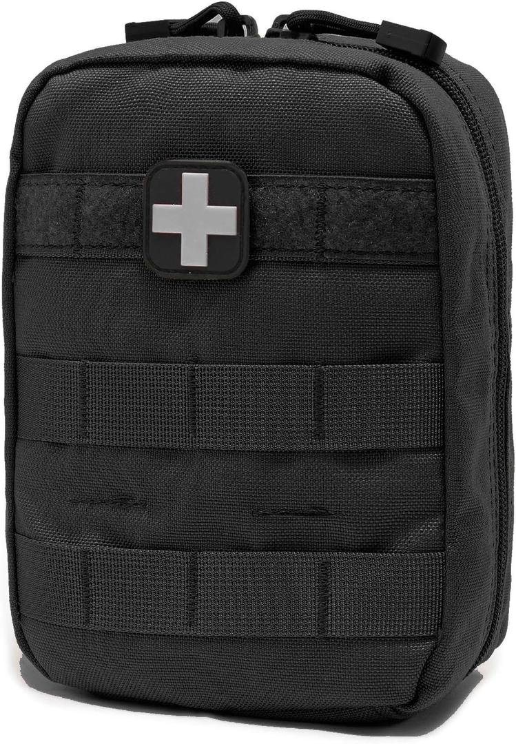 Carlebben EMT Pouch MOLLE Ifak Pouch Tactical MOLLE Medical First Aid Kit Utility Pouch (With Medical Supplies) (Black)
