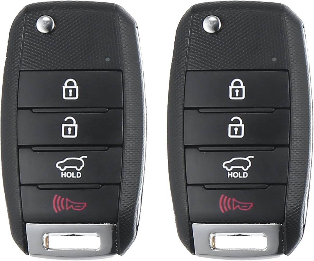 X AUTOHAUX 2pcs 4 Button Proximity Smart Car Keyless Entry Remote Control Key Fob for Kia Soul 2014-2019 SUV 433MHz 60 Chip OSLOKA-875T FSK 95430-B2100 95430B2100 Only Fit for PSD