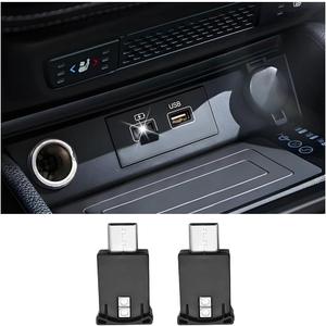 2PCS Car USB Type C LED Ambient Light, 8 Colors RGB 5V Dynamic Brightness Adjustable Vehicle Atmosphere Lamp, Mini Plug-in Automotive Interior Smart Night Light, Universal for Vehicles