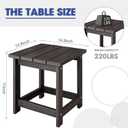 LZRS Square Patio Side Table, Heavy Duty HDPE Outdoor End Table with Wood Texture, Weatherproof Composite Table for Adirondack Chairs, Deck, Pool, Indoor/Outdoor, No Peeling or Cracking(Brown Mixture)