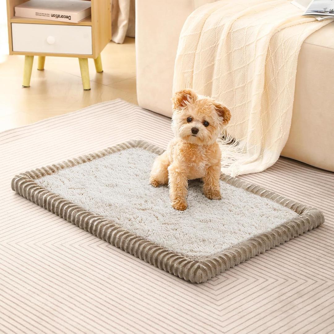 MINIDEAR Dog Crate Pad, Crate Bed Non-Skid Kennel Pad, Rubber Backing Memory Foam for Dog Bed Mat, Machine Washable Dog Bed for Crate, 19"x30"