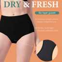 Incontinence Underwear for Women 56ml Washable Leak Proof 3 Pack (Black, XXXL)
