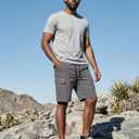JMIERR Mens Casual Twill Cargo Shorts Cotton Drawstring Classic Cargo Chino Stretch Short with 6 Pockets for Men, US38 (XL), A Gray