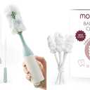 Momcozy Bottle Brush Kit, Innovative Push-Press Design for Better Cleaning & Momcozy Baby Tongue Cleaner Gauze