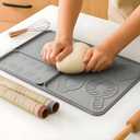 3 Pack Multi Purpose Silicone Mats Thick Heat Resistant Silicone for Dish Drying, Baking, Pet Feeding, Non-slip, Countertop Protector(L 25.6", M 15.4", S 12.6") (Grey)