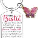 Bestie Valentines Day Gift Bestie Keychain Gifts for Women Best Friend Birthday Christmas Valentines Day for Friends Bestfriend Gift Ideas