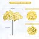 MECCANIXITY Silk Artificial Hydrangea Flowers, Yellow Artificial Flowers Heads with Stems, Full Hydrangea Flowers for Wedding Centerpieces, Party Decoration 30 Set