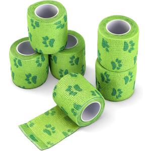 6 Rolls No Chew Bandage for Dogs, Bandage Wrap for Dogs, Self Adhesive Non-Woven Bandage Wrap for Dog Legs Paws Wounds