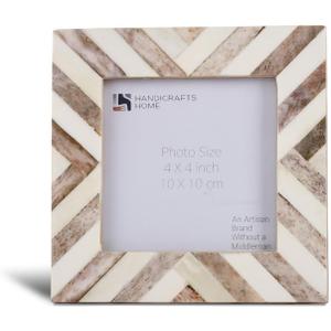Handicrafts Home 4x4 Photo Picture Frames, Art Wall Hanging Décor - Chevron-Brown