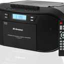 M-Amazup Boombox CD Player Portable, Cassette Player Combo with CD MP3 Bluetooth AUX TF USB FM Radio AC/ DC Powered, Boom Box with Remote Control, Headphone Jack, Stereo Sound for Home, Kids, Gift
