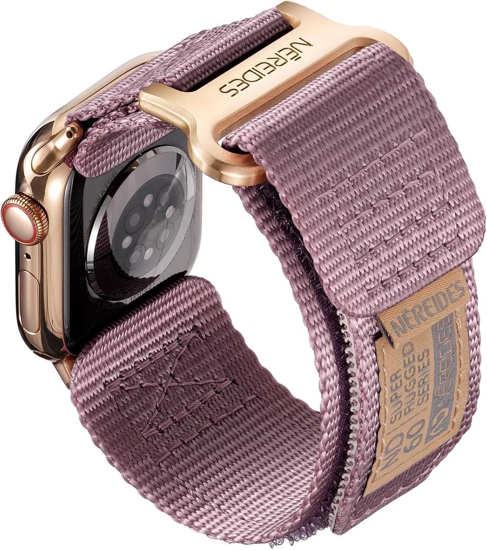 Compatible with Apple Watch Series 11 Band Series 10/9/8/7/6/5/4/SE/SE2/SE3,Nylon Sports Strap with Woven Design for Women 42mm/40mm/41mm/38mm,Purple