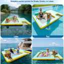 Inflatable Floating Dock for Dogs & Family Water Fun, 10FT Large Floating Island with Water Hammock and Easy-Access Dog Ramp, Portable Swim Platform for Lakes, Boats, Beaches and Pools, 10ft x 7ft / 300cm x200cm