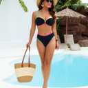 Blooming Jelly High Waisted Bikini Sets for Women Swimsuits Two Piece Bathing Suit Colorblock Sweetheart Neck Swimwear 2025 (Black, L)