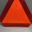 SWEETAPRIL Slow Moving Vehicle Sign, Rust Free Aluminum Slow Moving Vehicle Triangle Signs, 14"X16", 40-Mil Thick Diamond Grade Reflective For Golf Cart, For Golf Cart, Tractor, Utv, Safety Signs